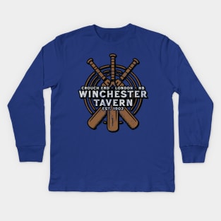 Winchester Tavern /// Vintage Apocalypse Fan Art Kids Long Sleeve T-Shirt